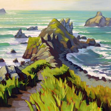 Plein air artwork from Scotty Point near Patrick's Point State Park on the Humboldt Coast of northern California