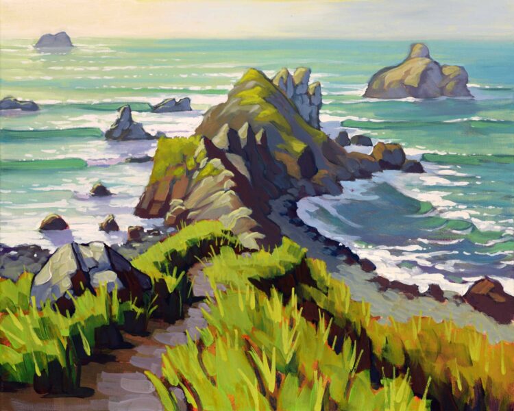 Plein air artwork from Scotty Point near Patrick's Point State Park on the Humboldt Coast of northern California