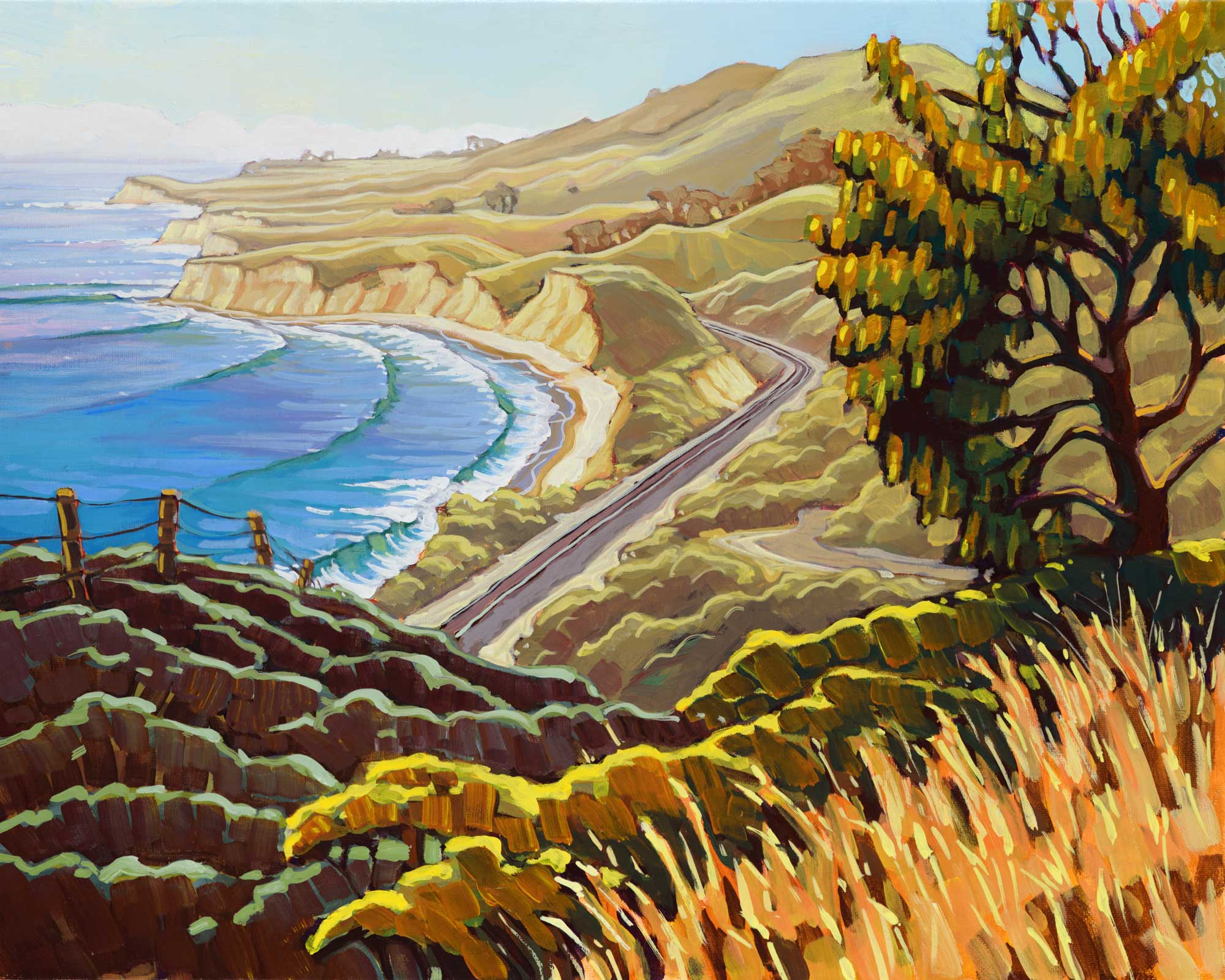 Plein air artwork from hollister ranch on the santa barabara coast of southern california