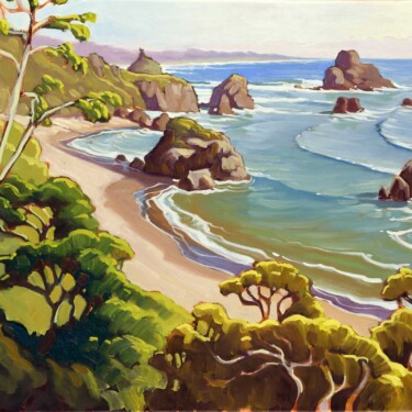 Oil Painting plein air artwork from the Trinidad coast of Humboldt County in northern California