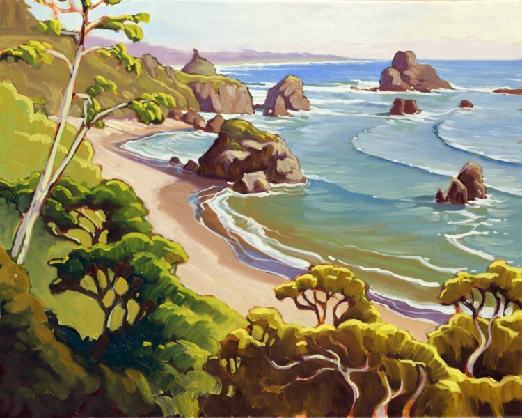 Oil Painting plein air artwork from the Trinidad coast of Humboldt County in northern California