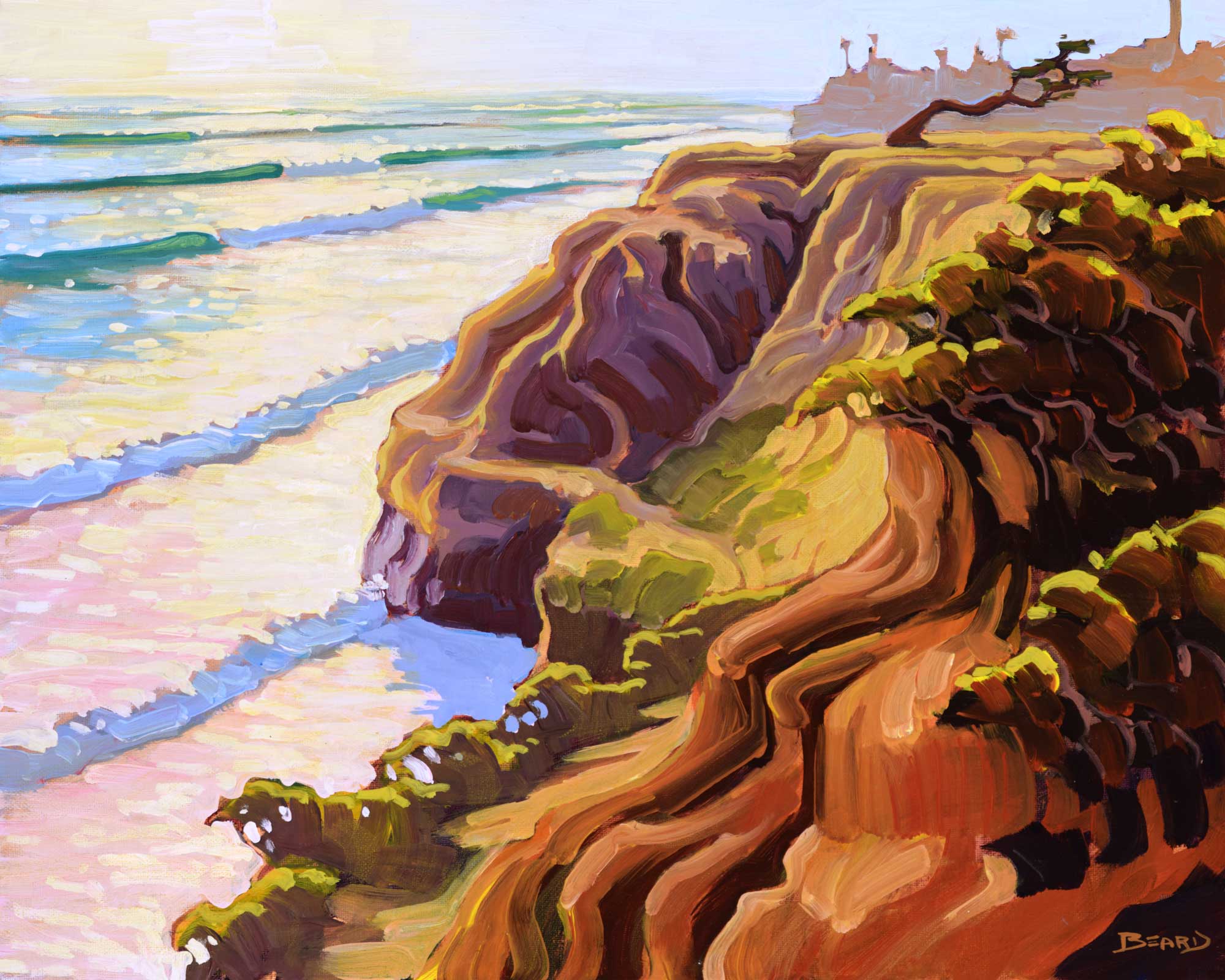 Plein air artwork from Terra Mar near Carlsbad on the San Diego coast of southern California