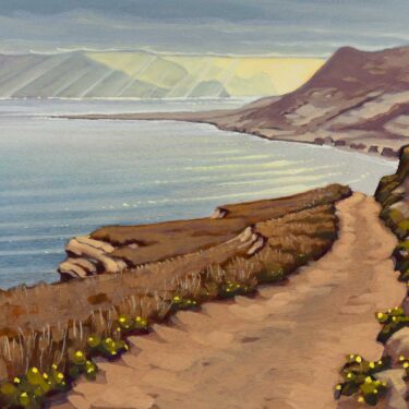 Plein air artwork from the trail to Skunk Point on Santa Rosa Island off the coast of southern California