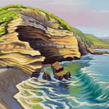Plein air painting from the coast of Santa Rosa Island in Channel islands National Park in southern California