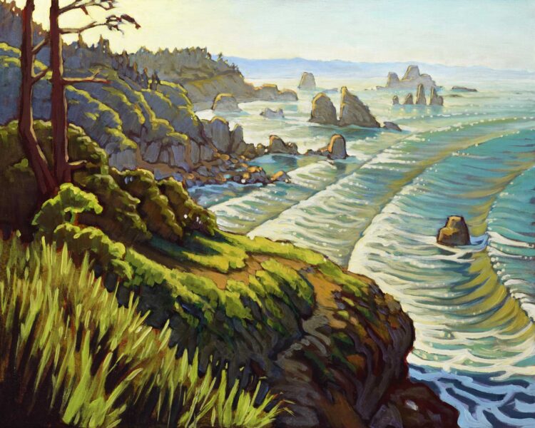 Plein air artwork from the Trinidad coast of Humboldt county in northern California
