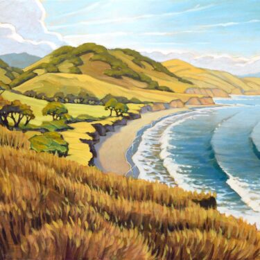 Plein air artwork from the bluff over Bolito Poin on Hollister Ranch on the Santa Barbara coast of California