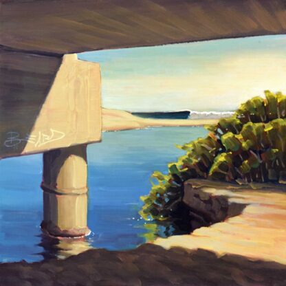 Plein air painting from under the Trestle at Upper's point on the San Clemente Coast of Southern California