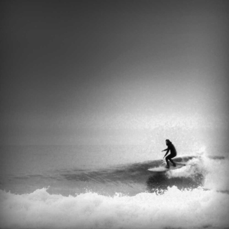 California artist Matt Beard surfing because it's fun