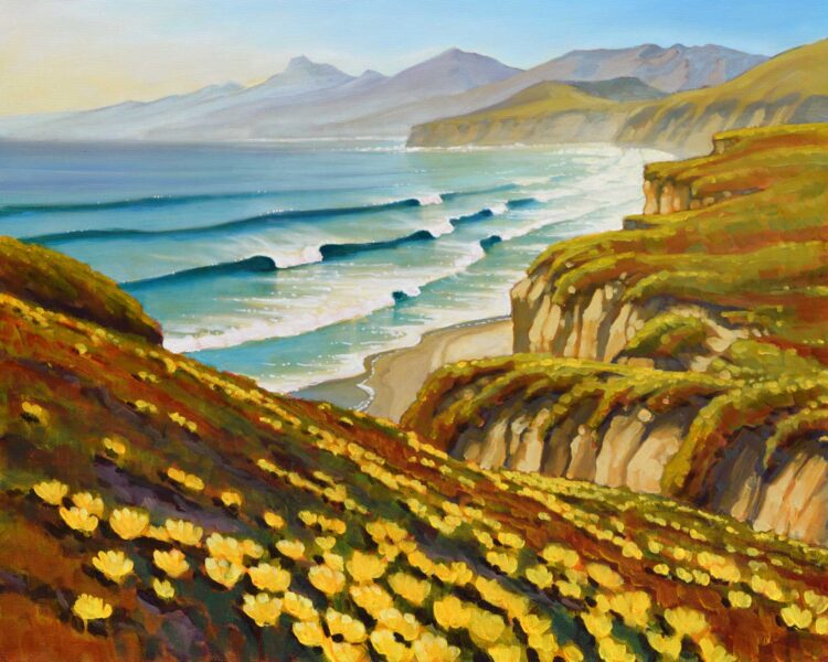 Plein air painting by Matt Beard of the California coast just north of Point Conception